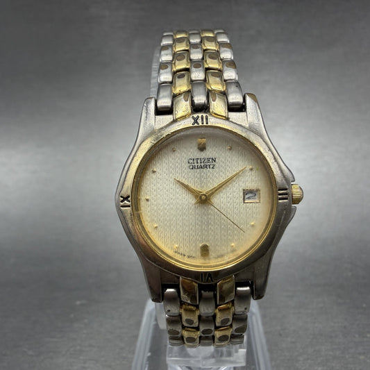 Citizen Watch Women 26mm Champagne Dial Two Tone Date Round 1012-S73265 New Batt0