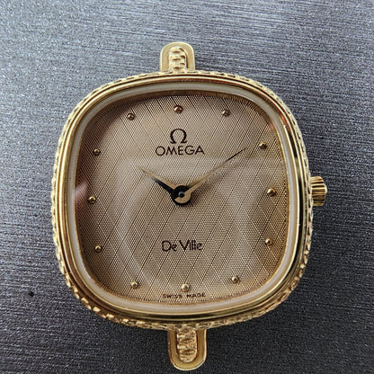 Omega De Ville Watch Women 21mm Gold Dial Gold Plated Cal 1375 591.0276 PARTS2