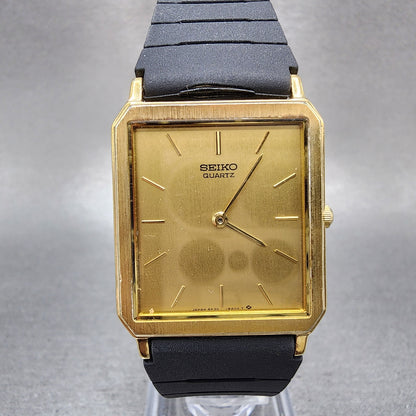 Seiko Tank Watch Men 26mm Champagne Dial Gold Tone Octagon 5p305a00 PARTS0