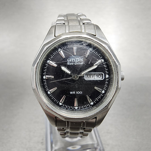 Citizen EcoDrive Watch Women 27mm Black Dial Stainless Steel Dadyate Runs0
