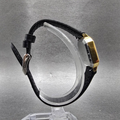 Seiko Tank Watch Women 22mm Champagne Dial Gold Plated 16-6030 New Battery VTG8