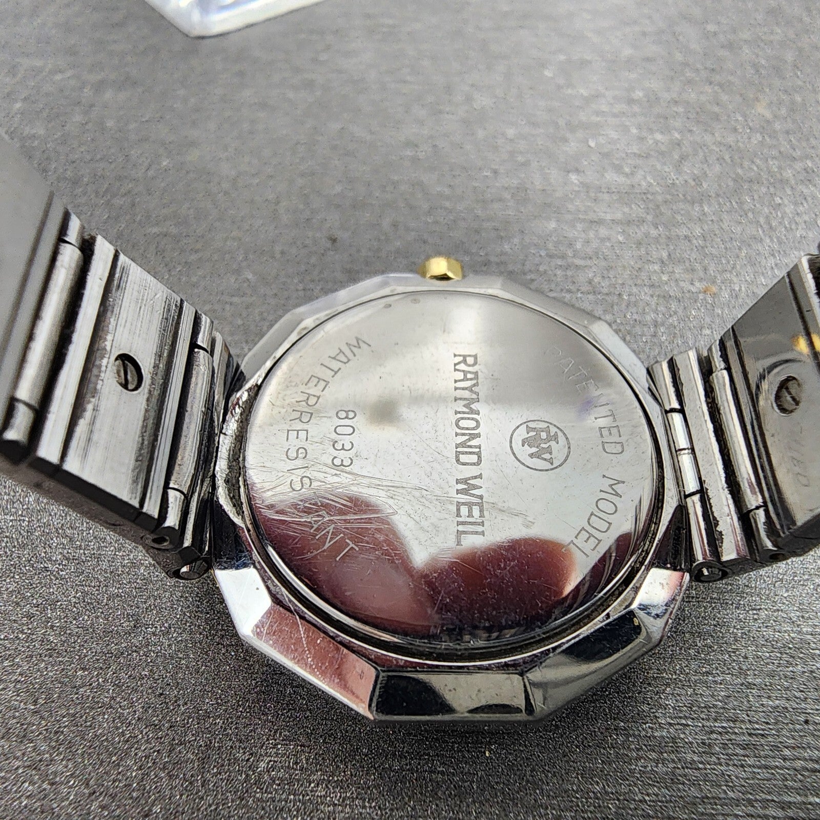 Raymond Weil Watch Women 26mm Gold Dial Two Tone Dodecagon 8038 PARTS10