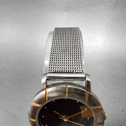 Skagen Watch Women 25mm Black Dial Two Tone Round 3SGSB Mesh Nand New Battery