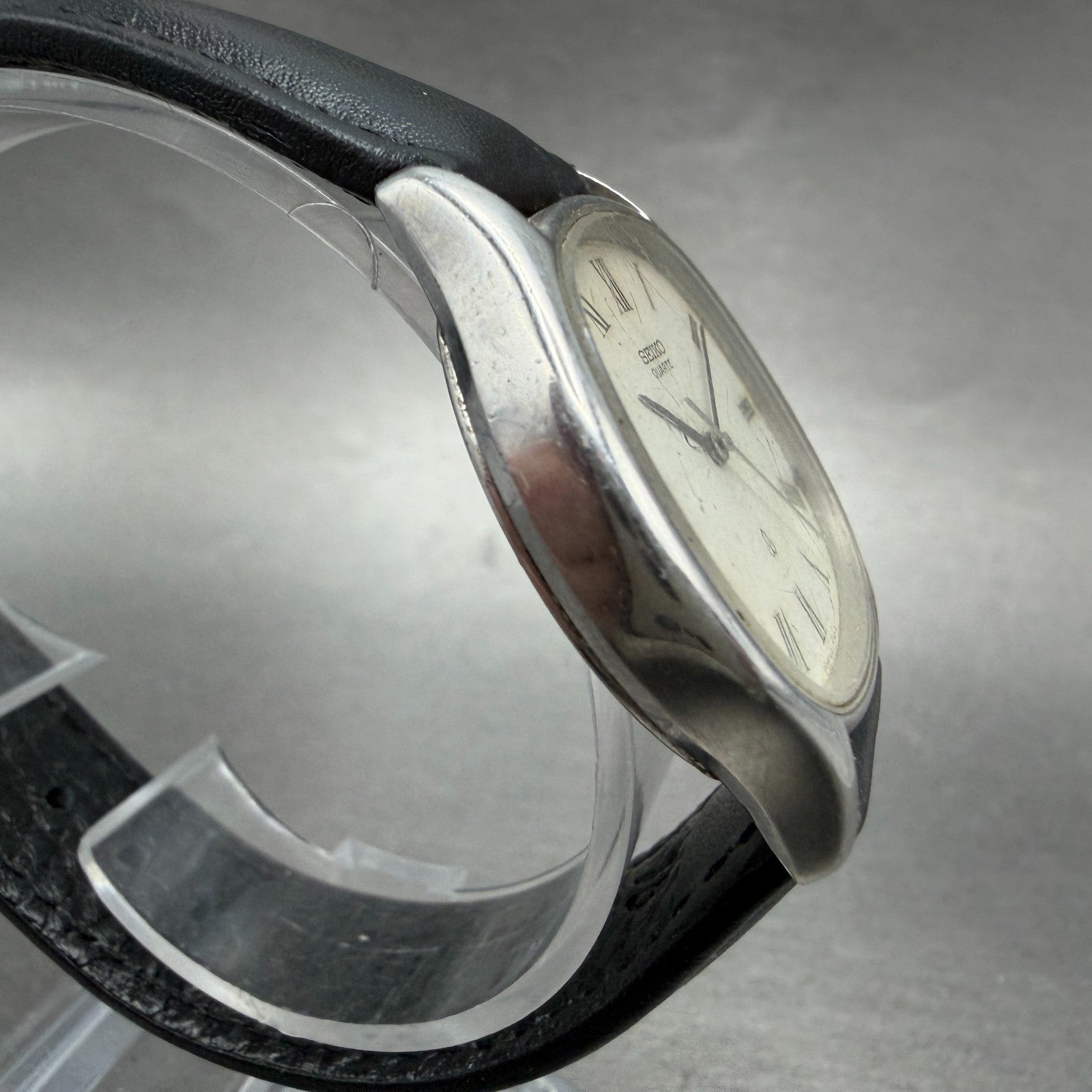 Seiko Watch Men 33mm White Dial Silver Tone Round 6431-5040 New Battery Vintage3