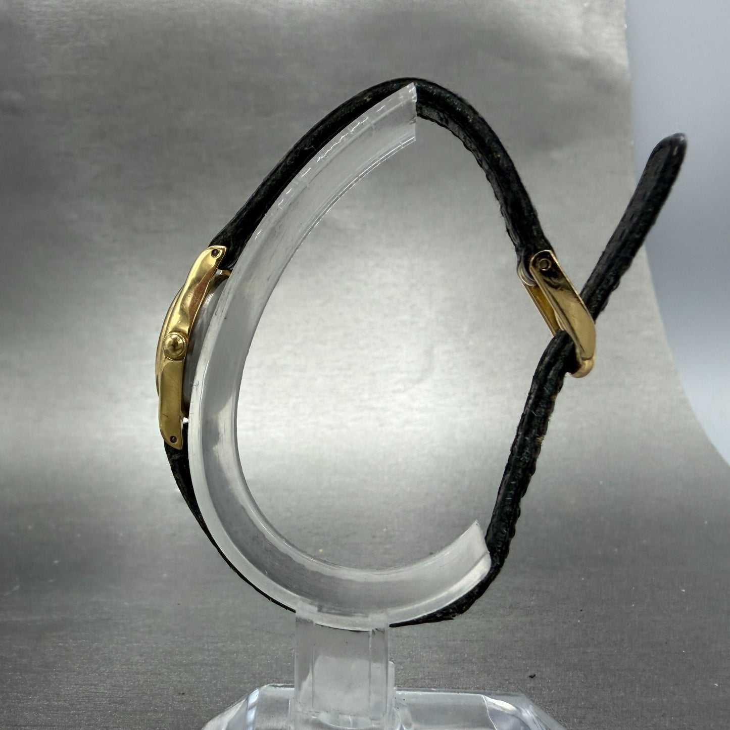 Seiko Watch Women 20mm Black Dial Gold Tone Round Vintage 2y01-0a10 New Battery6