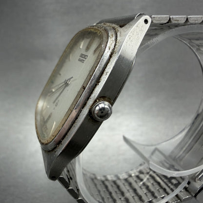 Seiko Watch Men 30mm Silver Dial Silver Tone Rectangle 78305210 PARTS3
