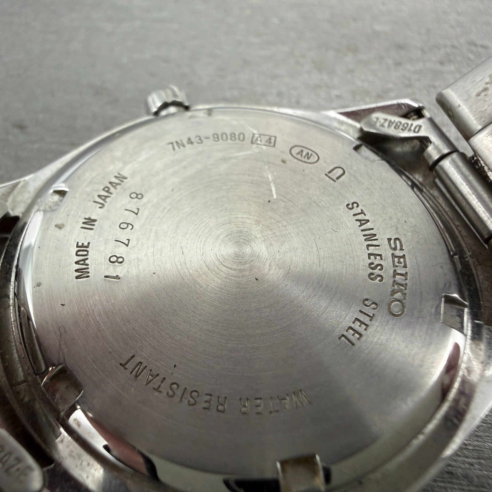 Seiko Watch Men 37mm White Dial Silver Tone Daydate Round 7N43-9080 New Battery9