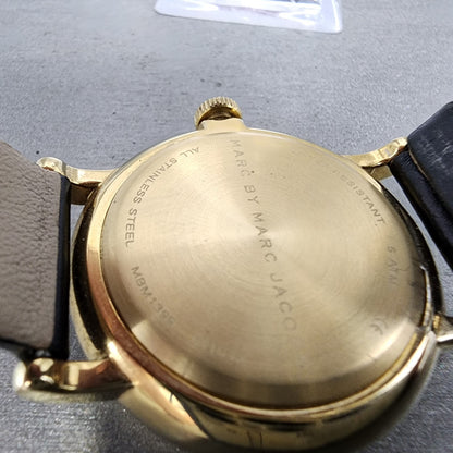 Marc By Marc Jacobs Baker Watch Women 36mm Gold Dial Gold Tone Round New Battery10