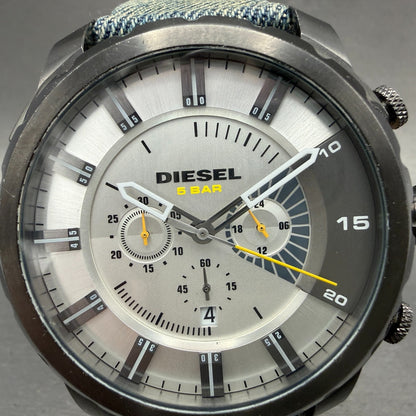 Diesel Stronghold Chronograph Watch Men 51mm White Dial Black DZ4345 New Battery1