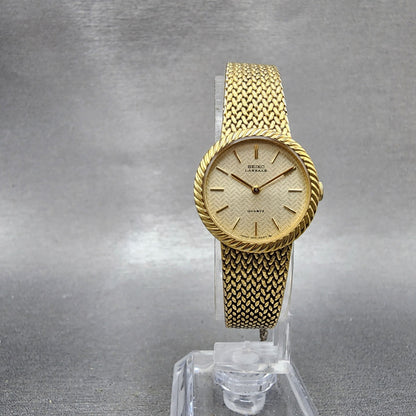 Seiko Lassale Watch Women 22mm Champagne Dial Gold Tone 14000479 New Battery5
