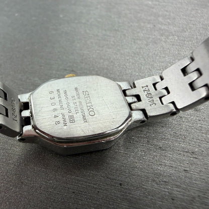 Seiko Watch Women 16mm White Dial Two Tone Octagon 1N00-0GV0 New Battery Vintage9
