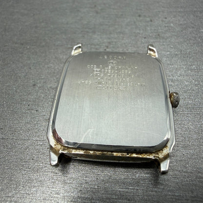 Seiko Spirit Tank Watch Men 27mm Silver Dial Silver Tone 5E31-5B50 PARTS12
