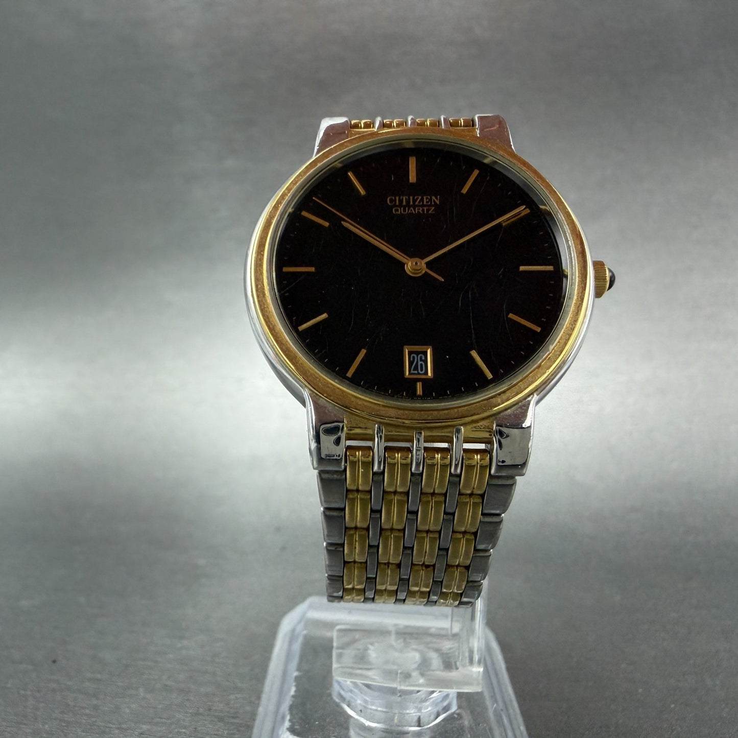 Citizen Watch Men 33mm Black Dial Two Tone Date Round 5510-S18248 PARTS6