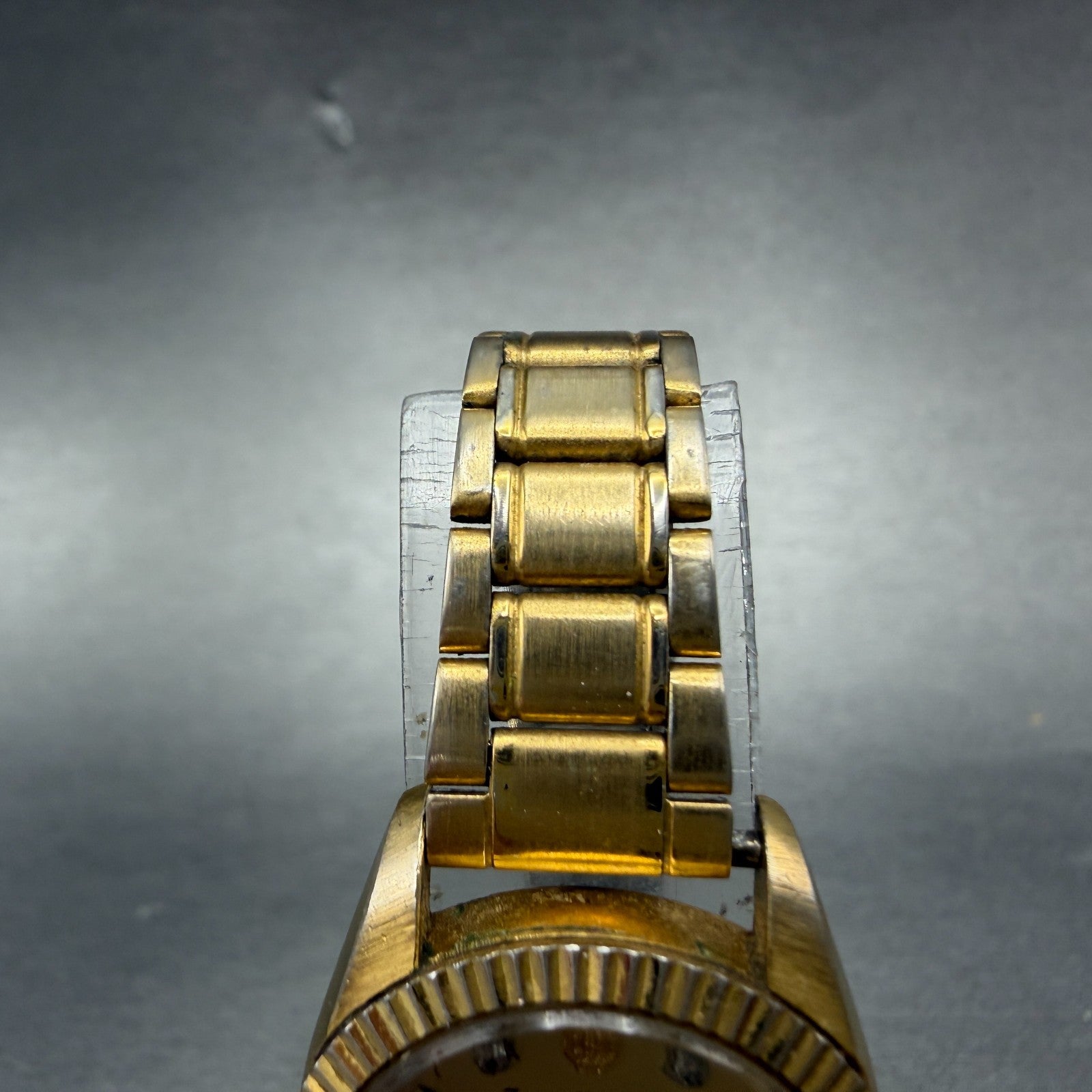 Jules Jurgenson Watch Women 24mm Gold Dial Gold Tone Date Round New Battery 64844