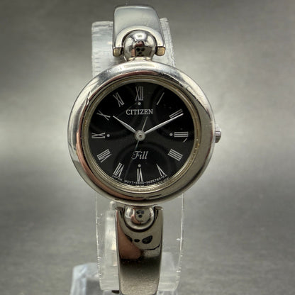 Citizen Fill Watch Women 22mm Black Dial Silver Tone Round 5930-S013852 New Batt0