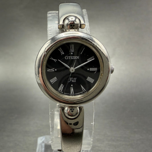 Citizen Fill Watch Women 22mm Black Dial Silver Tone Round 5930-S013852 New Batt0