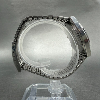 Seiko Chronos Watch Men 34mm Silver Dial Silver Tone Daydate 7433-7040 PARTS9