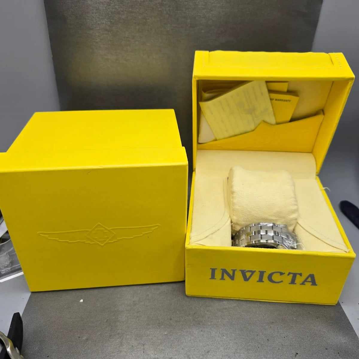 Invicta Chronograph Dive Watch Men 44mm Black Dial Silver Tone 1608 New BatteryL18