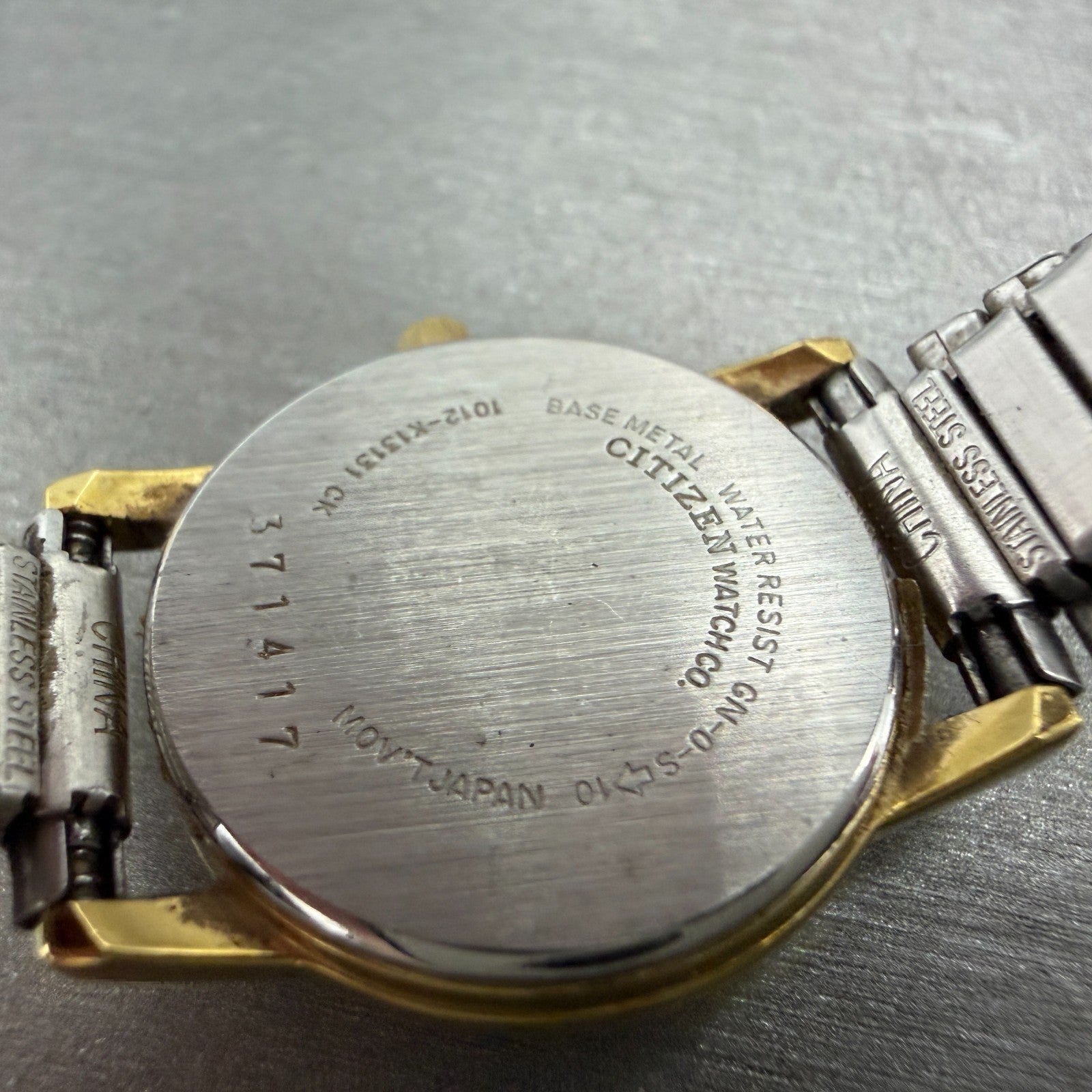 Citizen Watch Women 24mm Black Dial Gold Tone Date 1012-K13131 New Battery VTG9