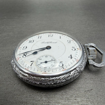 South Bend Pocket Watch White Dial Silver Tone Grade 292 Manual Wind PARTS3