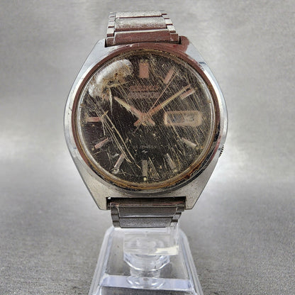 Seiko 5 Actus Watch Men 38mm Gray Dial Silver Tone Daydate 70198010 PARTS6
