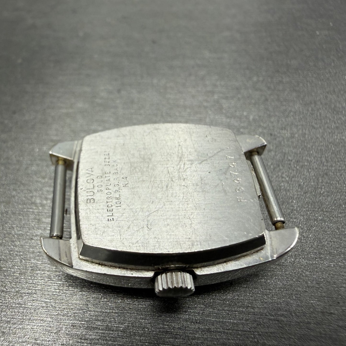 Bulova Accutron Watch Women 20mm Silver Dial White Gold Plated Tunning Fork Runs6