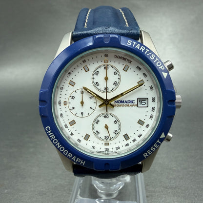 Citizen Nomadic Chronograph Watch Men 38mm White Dial Silver Tone Date New Batt0