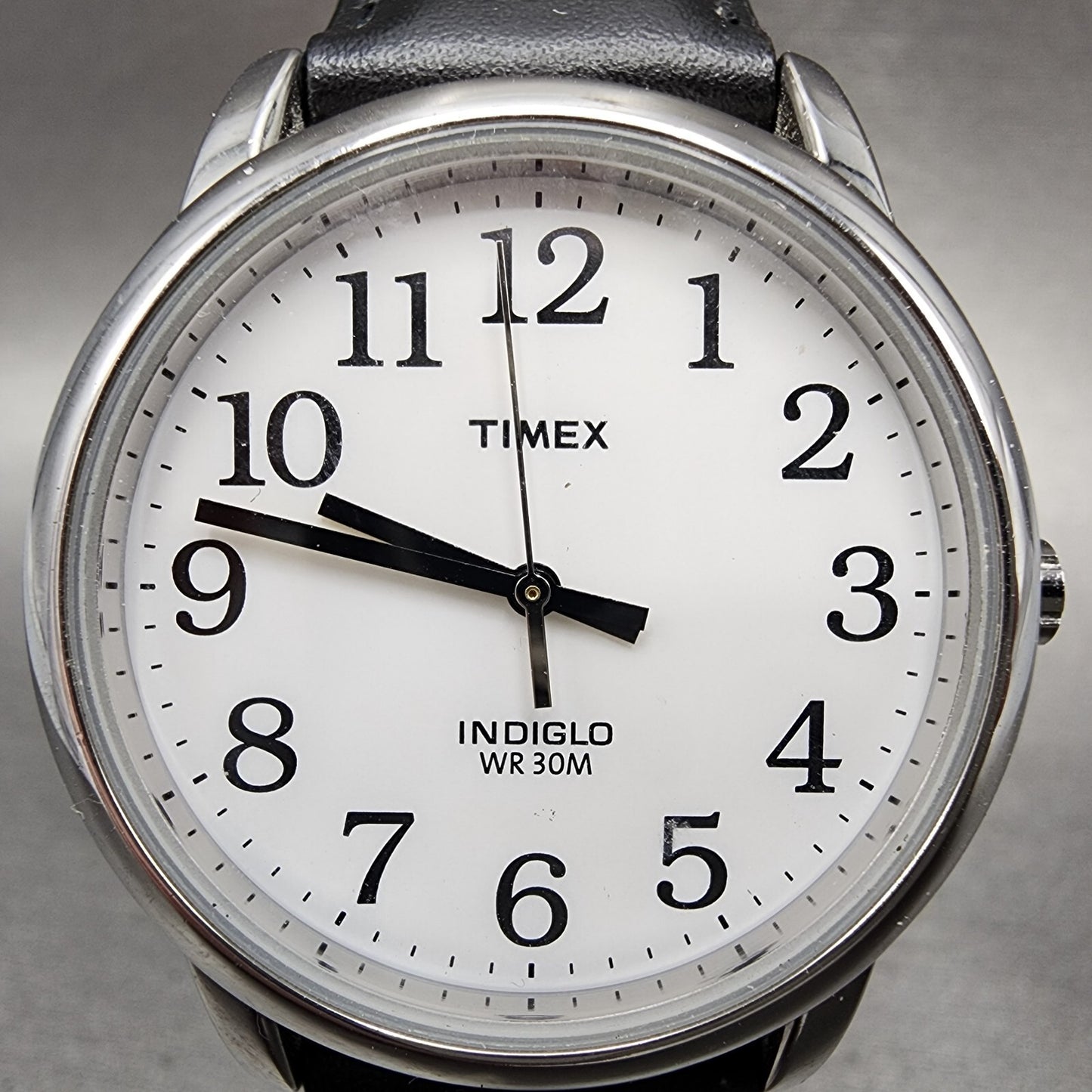 Timex Easy Reader Watch Men 35mm White Dial Silver Tone Indiglo Round New Batt1