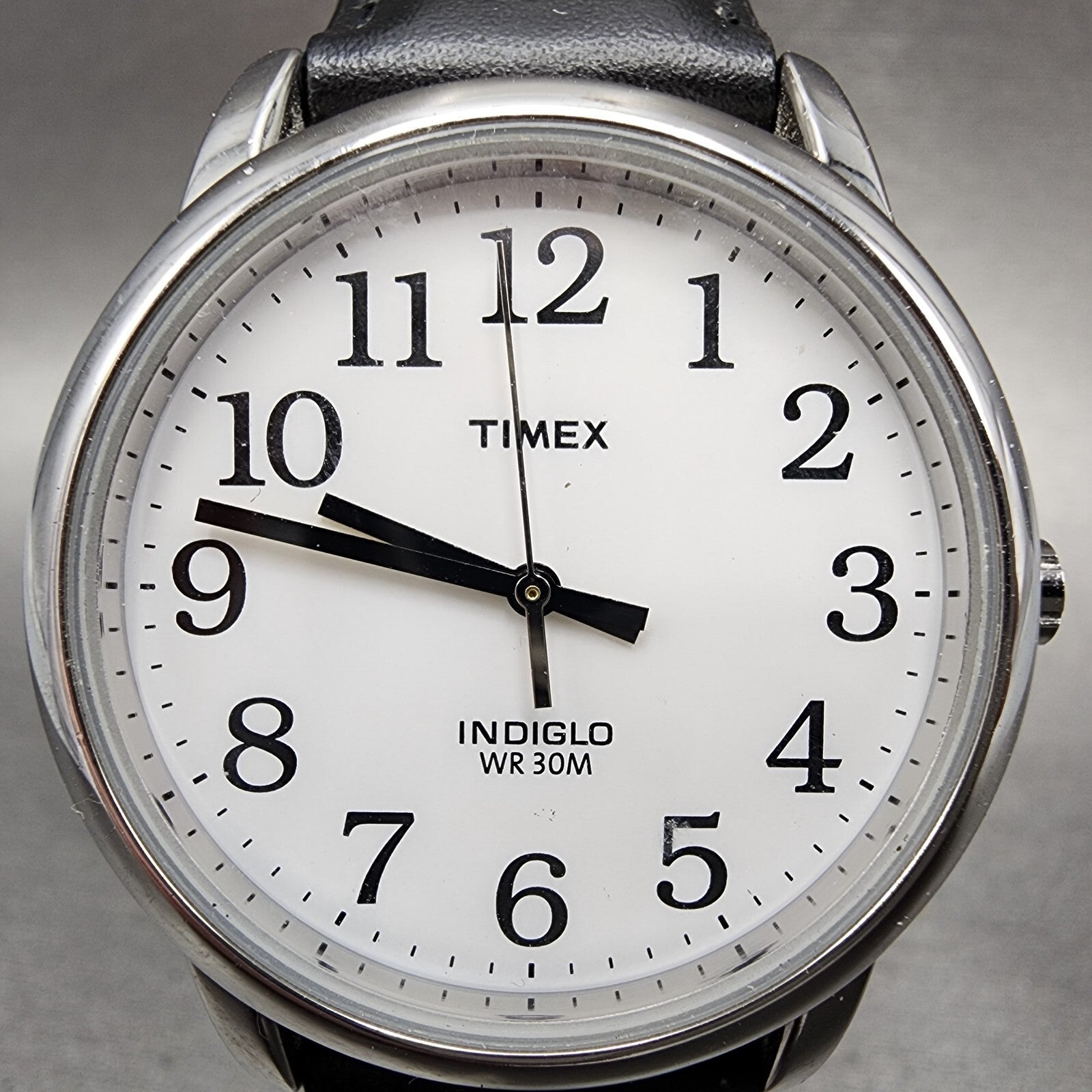 Timex Easy Reader Watch Men 35mm White Dial Silver Tone Indiglo Round New Batt1