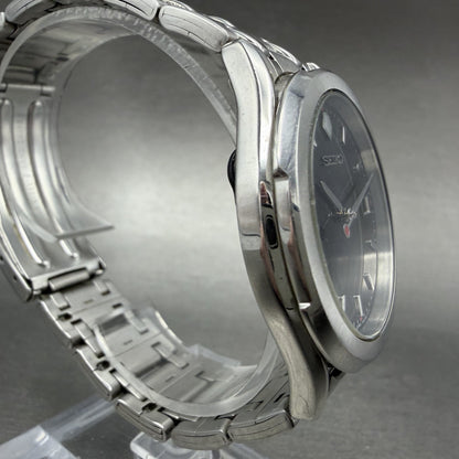 Seiko Watch Men 37mm Black Dial Silver Tone Date Round 7N42-9089 New Battery3