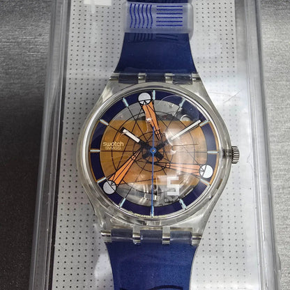 Swatch The Fifth Element Watch Men 34mm Clear Case GK260 New Battery0