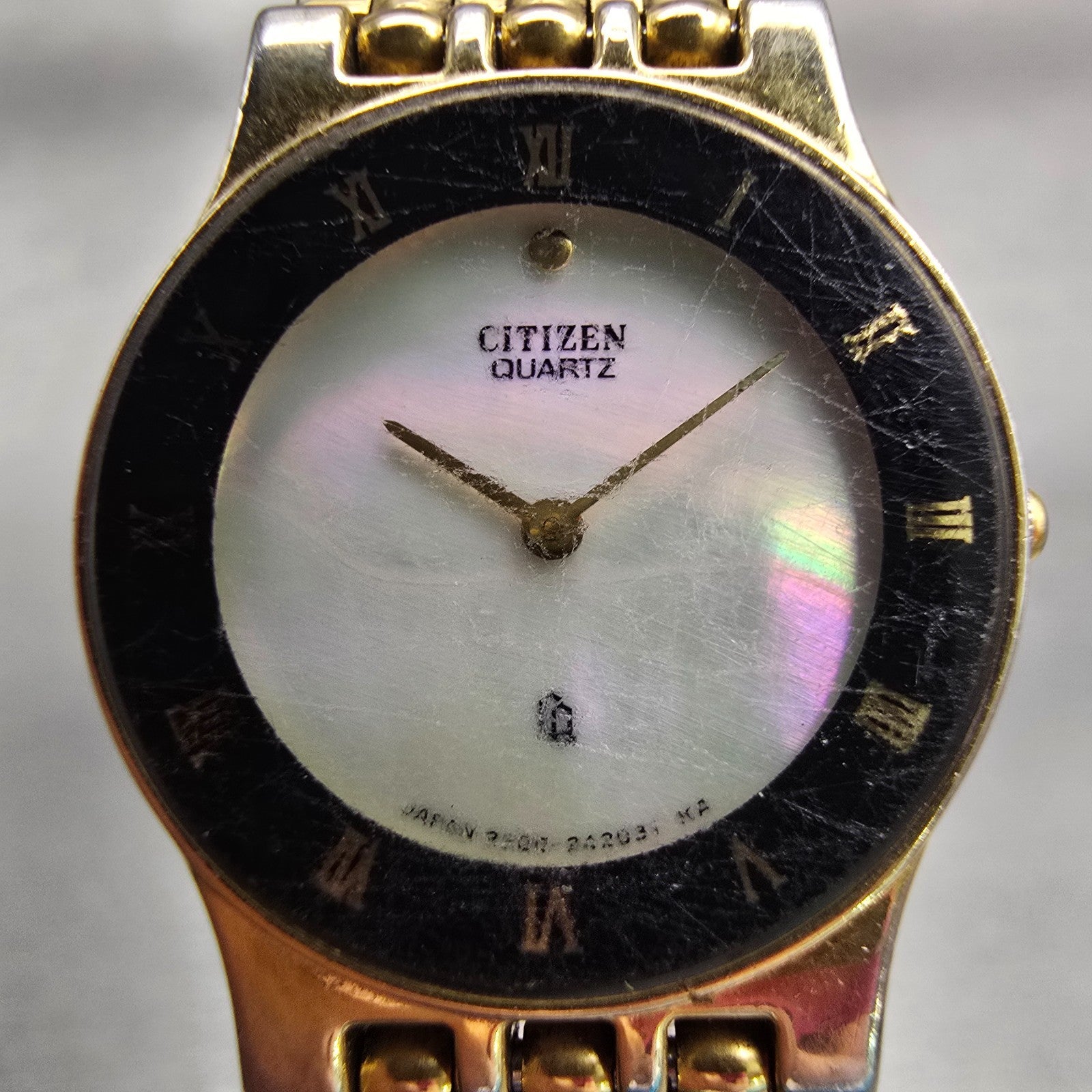 Citizen CQ Watch Women 21mm MOP Dial Two Tone Round 2200-229207 New Battery VTG1