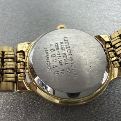 Citizen Watch Women 22mm White Dial Gold Tone Round 3220-326598 New Battery9