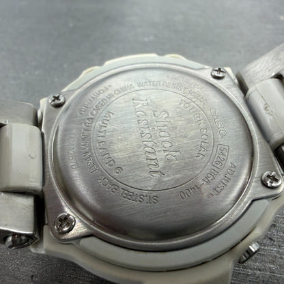 Casio BabyG Watch Women 41mm Silver Dial White Tone Round Solar BGA1400 Works9