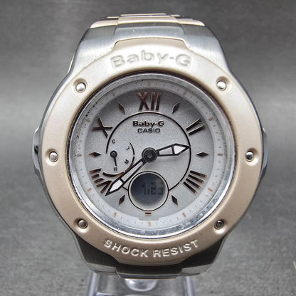 Casio Baby-G MSG-3200C Watch Women 39mm White Dial Silver Analog Digital Works0