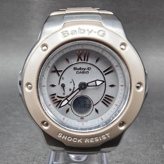 Casio Baby-G MSG-3200C Watch Women 39mm White Dial Silver Analog Digital Works0