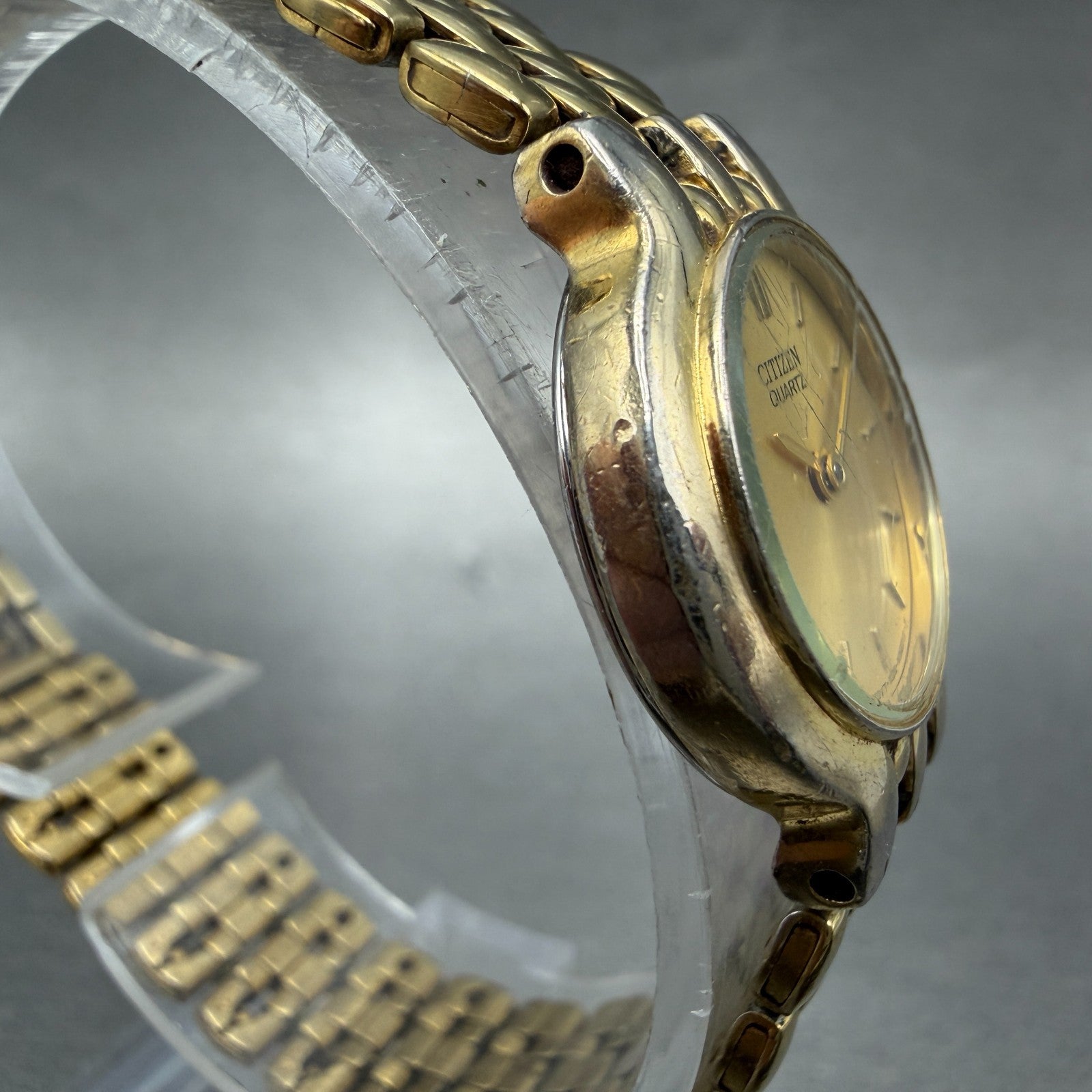 Citizen Watch Women 22mm Gold Dial Gold Tone Round 1020-S54554 New Battery3