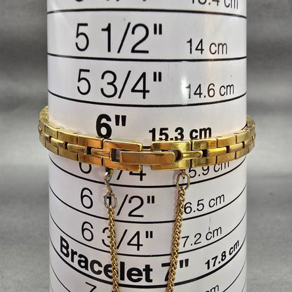 Seiko Watch Women 12mm Gold Dial Gold Tone Rectangle 2E20-6179 New Battery VTG9