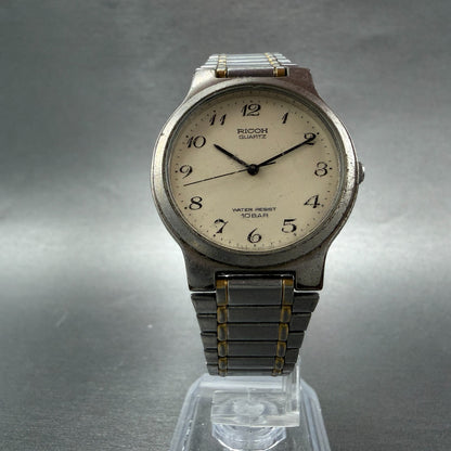 Ricoh Watch Unisex 32mm Cream Dial Two Tone Round 272055 New Battery5