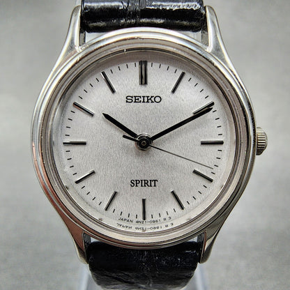 Seiko Spirt Watch Women 24mm White Dial Silver Tone Round 4n210450 New Battery1