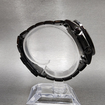 Casio Edifice Watch Men 41mm Black Dial Black Tone Date Round EQW550 PARTS8
