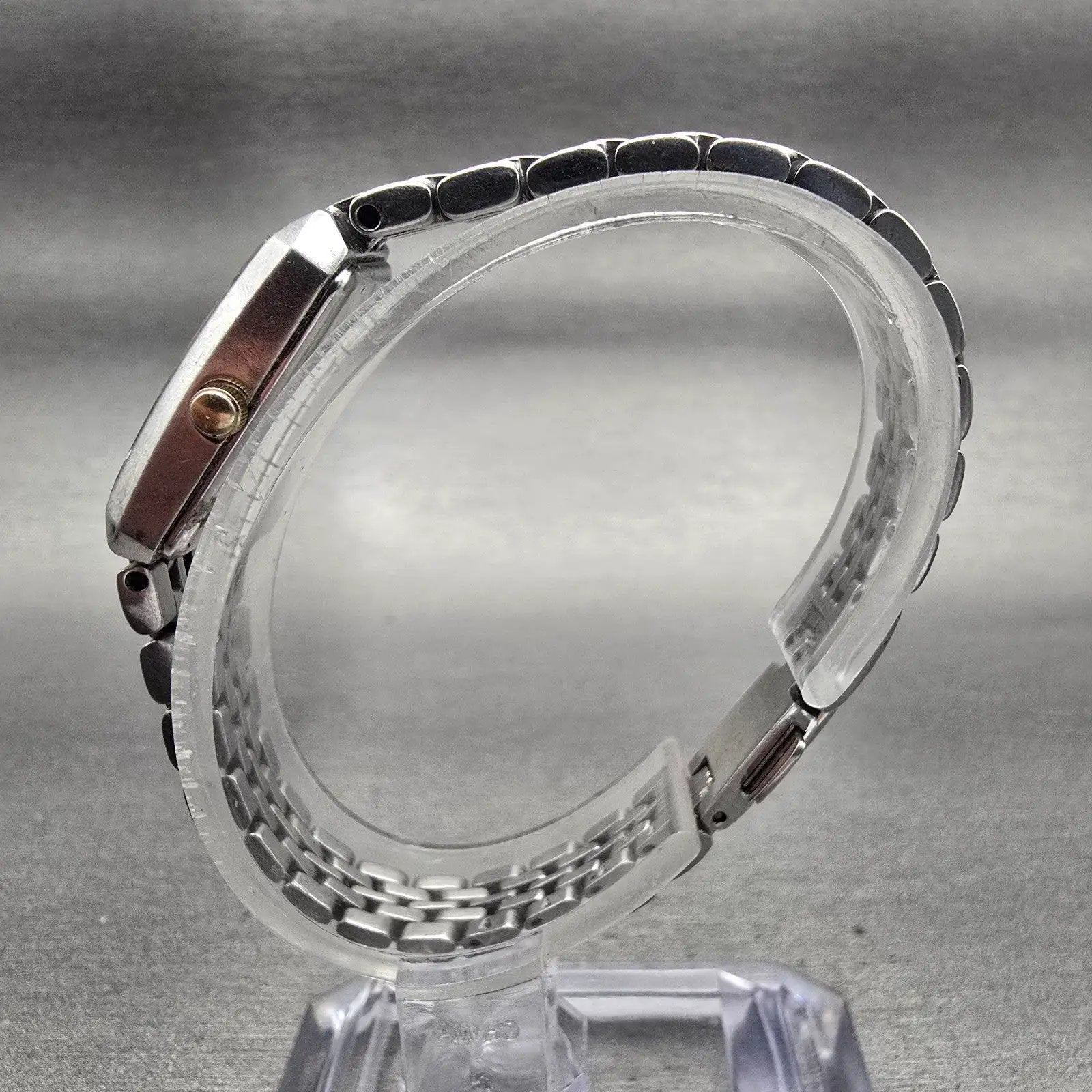 Citizen Eco-Drive Tank Watch Women 14mm MOP Dial Two Tone Rectangle G620-S0614826