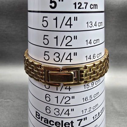 Seiko Watch Women 17mm Ivory Dial Gold Tone Rectangle V400-5608 New Battery JP439