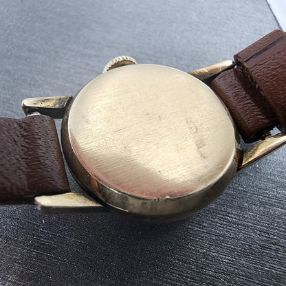 VTG Omega Turler Watch Women 19mm Cream Dial Gold Plated Manual Wind Runs Cal24410