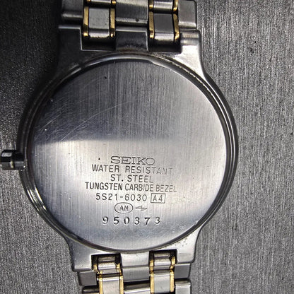 Seiko Dolce Watch Men 33mm White Dial Silver Tone Round 5S21-6030 New Battery10