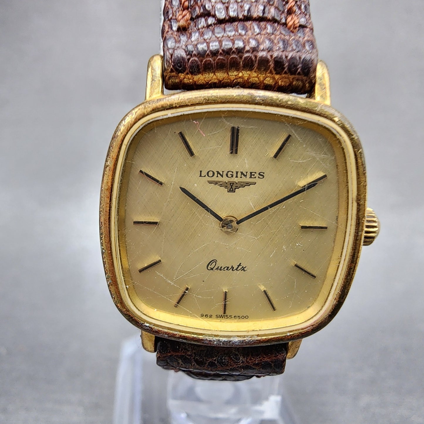 Longines Tank Watch Women 23mm Champagne Dial Gold Tone Rectangle New battery1