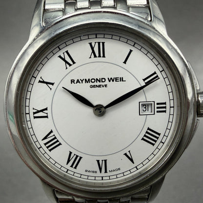 Raymond Weil Tradition Watch Women 28mm White Dial Silver Tone Date 5966 New Bat1