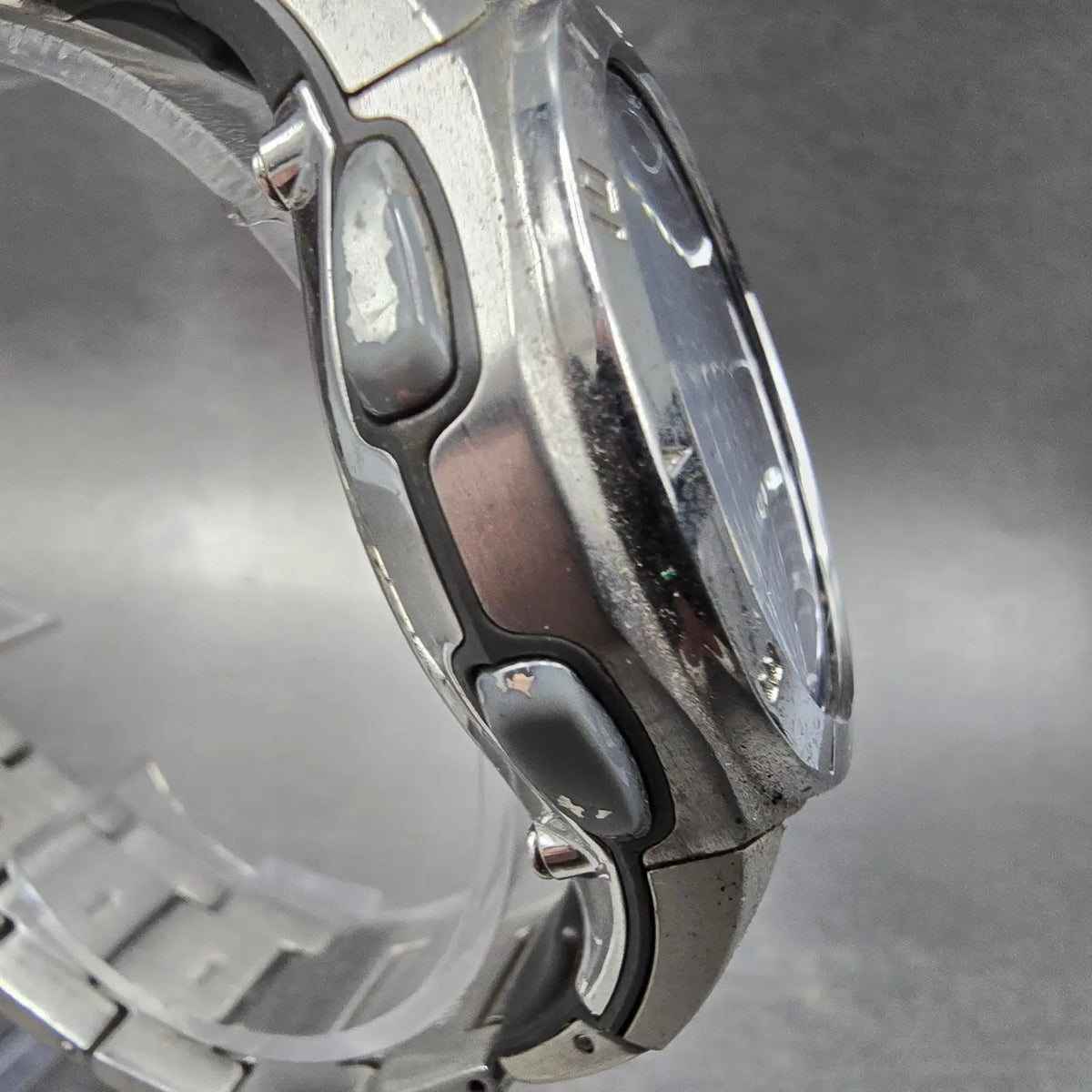 Casio WVA-400J Watch Men 42mm Blue Dial Silver Alarm Chrono WaveCeptor PARTS 674