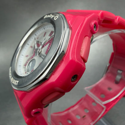 Casio Baby-G BGA-103 Watch Women 39mm Silver Dial Pink Analog Digital New batt2
