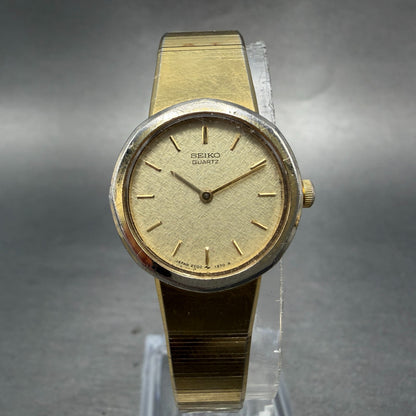 Seiko Watch Women 22mm Champagne Dial Gold Tone Round 2Y00-0200 New Battery0